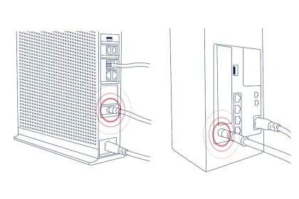 Boceto de un cable coaxial resaltado en un módem
