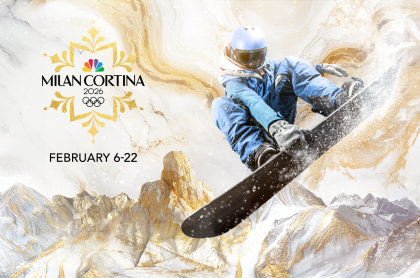 Milan Cortina 2026 February 6 to 22 image with snowboarder